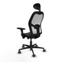 PIQUERAS Y CRESPO Silla de oficina Jorquera con mecanismo Sincro/Traslack, Negro y Blanco