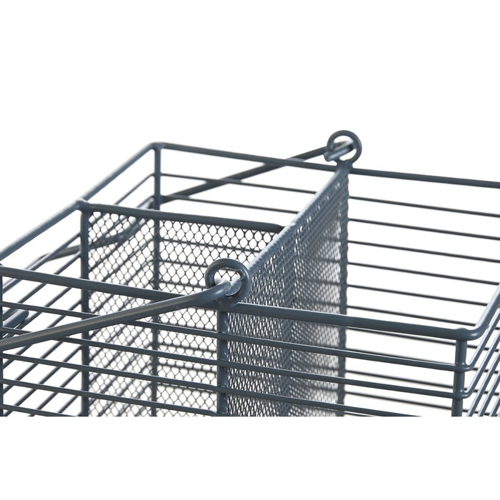 DKD Home Decor Cubertero de Metal y Rubberwood 18x18x15, Surtido de 2