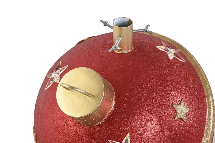 DKD Home Decor Base para Árbol de Navidad Tradicional Rojo y Dorado 40.5 x 40 x 40.5 cm