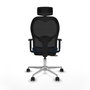 PIQUERAS Y CRESPO Silla de oficina Jorquera con mecanismo Sincro/Traslack Azul y Negro