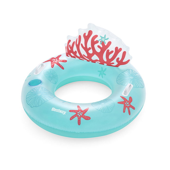 Bestway Rueda Hinchable con Asas y Respaldo Coral Multicolor D117 cm