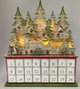 DKD Home Decor Calendario de Adviento Navidad Tradicional en Madera con Led, Pack de 2 Unidades