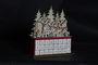 DKD Home Decor Calendario Adviento Navidad Tradicional Blanco Rojo Pueblo 8.5 x 38 x 32 cm