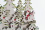 DKD Home Decor Calendario Adviento Navidad Tradicional Blanco Rojo Pueblo 8.5 x 38 x 32 cm