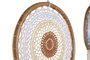 DKD Home Decor Atrapasueños de Macramé Algodón y Ratán Surtido 2 Piezas Azul y Crema