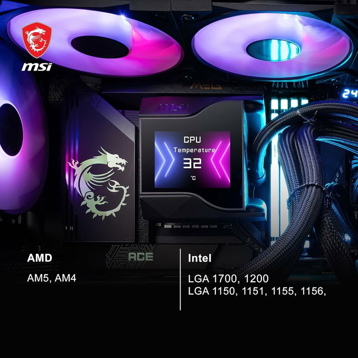 MSI MPG CORELIQUID D240 Kit de refrigeración líquida Negro