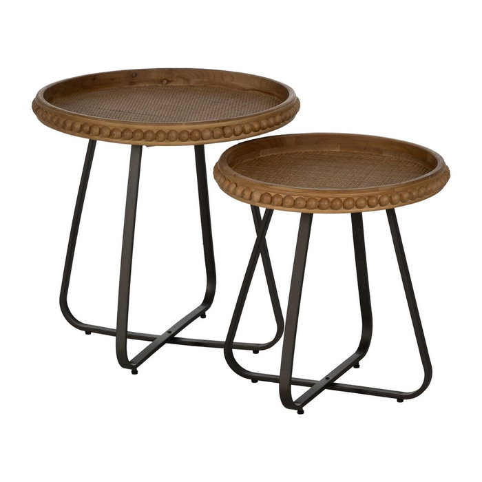 Ixia Mesita Natural Metal-Madera 62 x 62 x 61,50 cm
