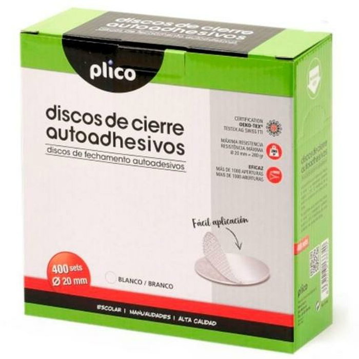 PLICO Discos de Cierre Autoadhesivos Ø20 mm Negro Caja 400 Unidades PLICO Discos de Cierre Autoadhesivos Ø20 mm Negro Caja 400 Unidades