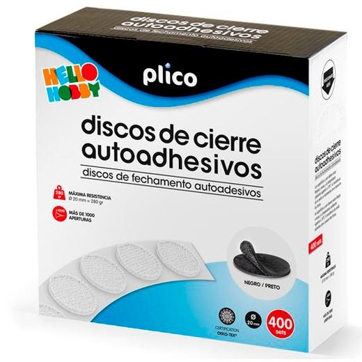 PLICO Discos de Cierre Autoadhesivos Ø20 mm Negro Caja 400 Unidades PLICO Discos de Cierre Autoadhesivos Ø20 mm Negro Caja 400 Unidades