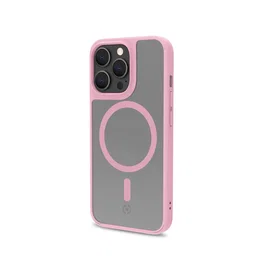 Celly Magmatt Funda para iPhone 14 Pro, Rosa, Transparente