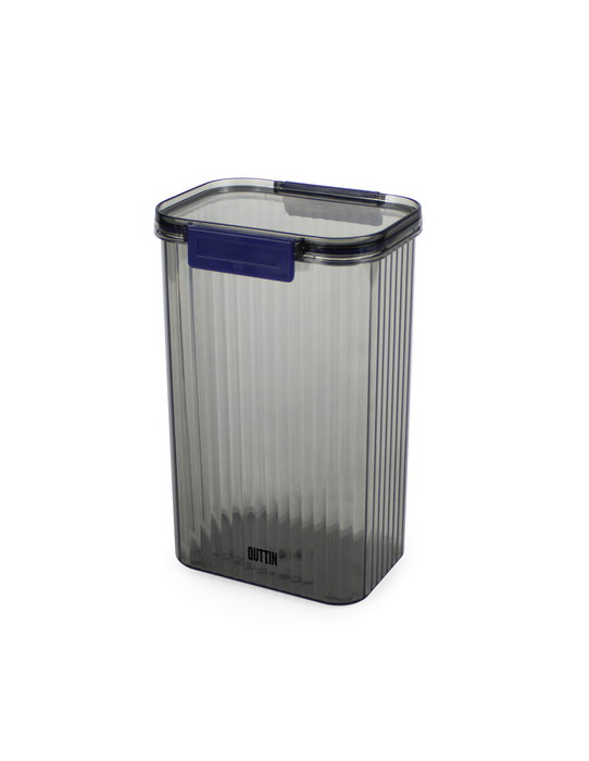 Inde Tarro de Plástico PET Rectangular con Tapa Hermética de 1800 ml (13.2 x 10.8 x 21 cm) para Almacenamiento (12 Unidades)