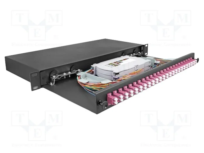 DeLOCK Caja de empalme de fibra óptica 19″ 24 x LC Duplex OM4 1U