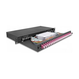 DeLOCK Caja de empalme de fibra óptica 19″ 24 x LC Duplex OM4 1HE