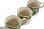 DKD Home Decor Taza Porcelana Verde Blanco 8.7 x 8.5 x 12.4 cm (6 Unidades) Jade Oriental Hecho a Mano
