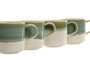 DKD Home Decor Taza Porcelana Verde Blanco 8.7 x 8.5 x 12.4 cm (6 Unidades) Jade Oriental Hecho a Mano