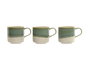 DKD Home Decor Taza Porcelana Verde Blanco 8.7 x 8.5 x 12.4 cm (6 Unidades) Jade Oriental Hecho a Mano