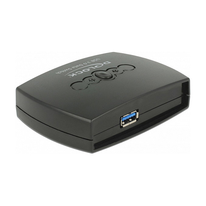 DeLOCK Conmutador USB 3.0 Sharing Switch 2 en 1 para Perifericos, USB 3.2 Gen 1, 5 Gbps, Negro, 87723