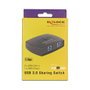 DeLOCK Conmutador USB 3.0 Sharing Switch 2 en 1 para Perifericos, USB 3.2 Gen 1, 5 Gbps, Negro, 87723