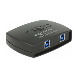 DeLOCK Conmutador USB 3.0 Sharing Switch 2 en 1 para Perifericos, USB 3.2 Gen 1, 5 Gbps, Negro, 87723