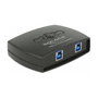DeLOCK Conmutador USB 3.0 Sharing Switch 2 en 1 para Perifericos, USB 3.2 Gen 1, 5 Gbps, Negro, 87723