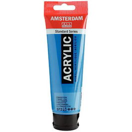 Talens Amsterdam Pintura Acrílica Standard Series, Cian Primario 120 mL, Resistencia Luz +++