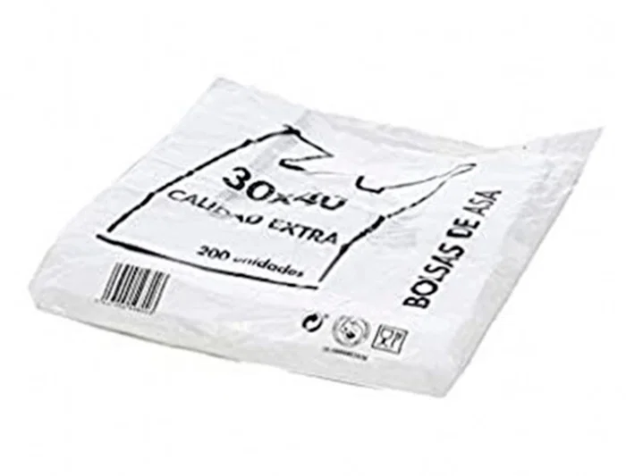 Bolsa camiseta reciclada 70% blanca 50 mc 35x50 cm apta legislacion bolsas 2021 Bolsa camiseta reciclada 70% blanca 50 mc 35x50 cm apta legislacion bolsas 2021