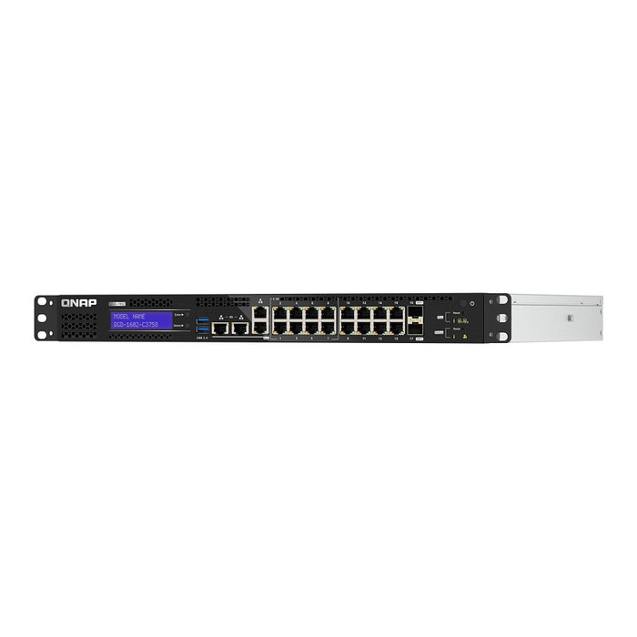 QNAP QGD-1602-C3758-16G Switch Gestionado L2 Smart Edge - 2 x 10G SFP+ + 8 x 2.5GBase-T + 8 x Gigabit - Rack - Intel Atom C3758 16GB QNAP QGD-1602-C3758-16G Switch Gestionado L2 Smart Edge - 2 x 10G SFP+ + 8 x 2.5GBase-T + 8 x Gigabit - Rack - Intel Atom C3758 16GB