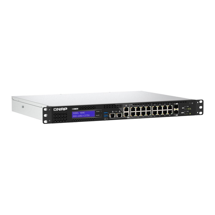 QNAP QGD-1602-C3758-16G Switch Gestionado L2 Smart Edge - 2 x 10G SFP+ + 8 x 2.5GBase-T + 8 x Gigabit - Rack - Intel Atom C3758 16GB QNAP QGD-1602-C3758-16G Switch Gestionado L2 Smart Edge - 2 x 10G SFP+ + 8 x 2.5GBase-T + 8 x Gigabit - Rack - Intel Atom C3758 16GB