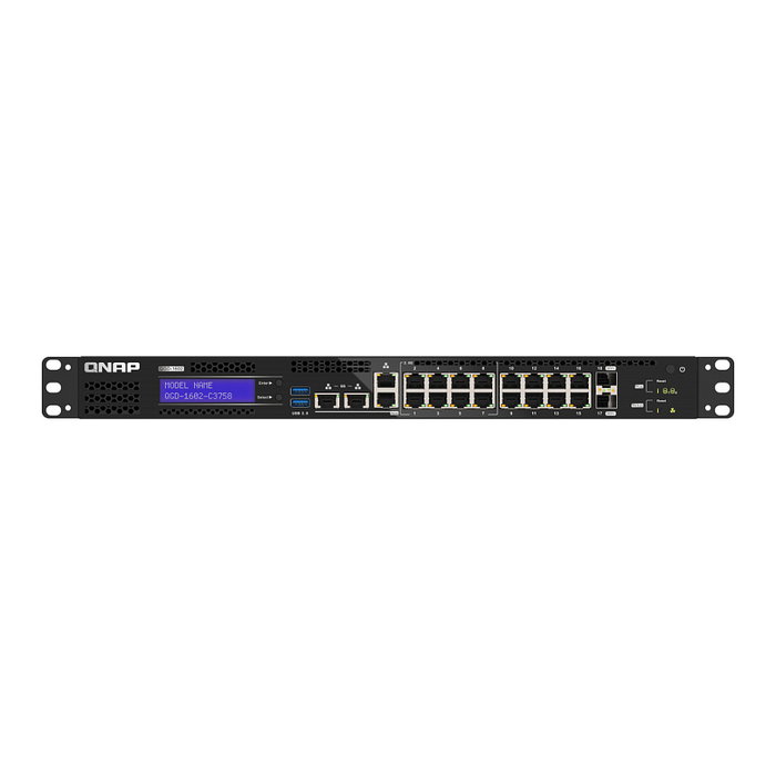 QNAP QGD-1602-C3758-16G Switch Gestionado L2 Smart Edge - 2 x 10G SFP+ + 8 x 2.5GBase-T + 8 x Gigabit - Rack - Intel Atom C3758 16GB QNAP QGD-1602-C3758-16G Switch Gestionado L2 Smart Edge - 2 x 10G SFP+ + 8 x 2.5GBase-T + 8 x Gigabit - Rack - Intel Atom C3758 16GB