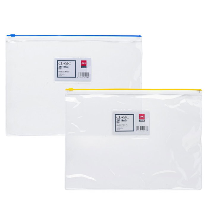Deli Bolsa con zip PVC con portatarjetas 180micras A4 Deli Bolsa con zip PVC con portatarjetas 180micras A4