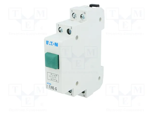 EATON ELECTRIC Interruptor de botón 230VAC 16A Verde EATON ELECTRIC Interruptor de botón 230VAC 16A Verde