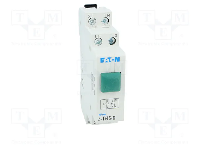 EATON ELECTRIC Interruptor de botón 230VAC 16A Verde EATON ELECTRIC Interruptor de botón 230VAC 16A Verde