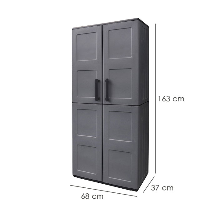 ART PLAST Armario de Resina Alto 68 x 37 x 163 cm Gris Oscuro