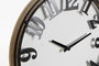 DKD Home Decor Reloj Pared Loft Negro Natural Metal Mdf 6.4 x 63.5 x 108 cm