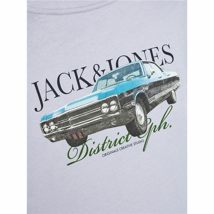 Camiseta de Manga Corta Infantil Jack & Jones Jorboston Photo w Neck Añil