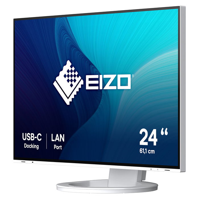 Eizo EV2495-WT Monitor 24.1" IPS (61cm) WUXGA 1920x1200 16:10, USB-C 70W, HDMI, DisplayPort, Altavoces, Hub USB, Conmutador KVM, Blanco