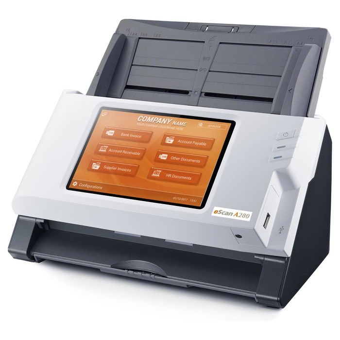 Plustek Escáner A280 Enterprise, Resolución 600x600 DPI, Escaneo Dúplex a Color, Velocidad 20 ppm, Pantalla 7"