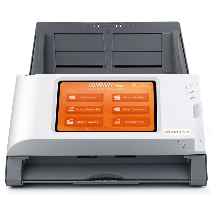 Plustek Escáner A280 Enterprise, Resolución 600x600 DPI, Escaneo Dúplex a Color, Velocidad 20 ppm, Pantalla 7"