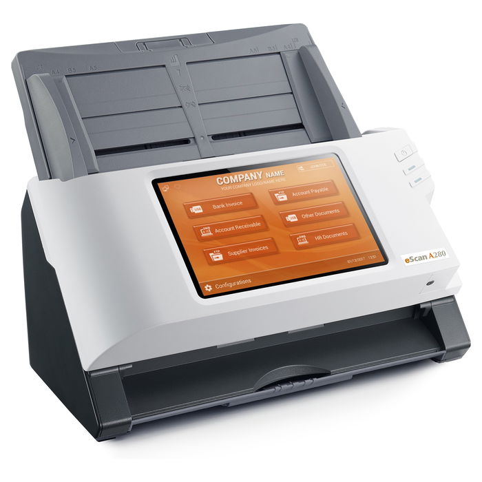 Plustek Escáner A280 Enterprise, Resolución 600x600 DPI, Escaneo Dúplex a Color, Velocidad 20 ppm, Pantalla 7"