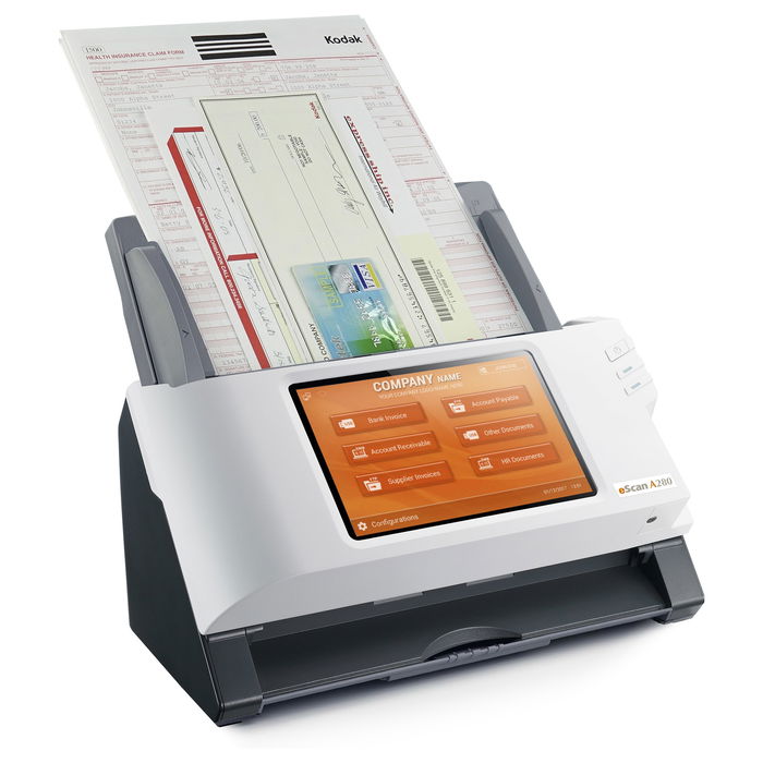 Plustek Escáner A280 Enterprise, Resolución 600x600 DPI, Escaneo Dúplex a Color, Velocidad 20 ppm, Pantalla 7"