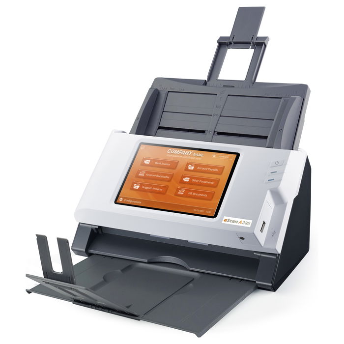 Plustek Escáner A280 Enterprise, Resolución 600x600 DPI, Escaneo Dúplex a Color, Velocidad 20 ppm, Pantalla 7"