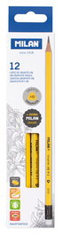 Lapiz De Grafito Milan Con Goma Hb Amarillo Caja De 12