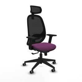 PIQUERAS Y CRESPO Silla de oficina Cilanco con mecanismo Sincro, Morado y Negro