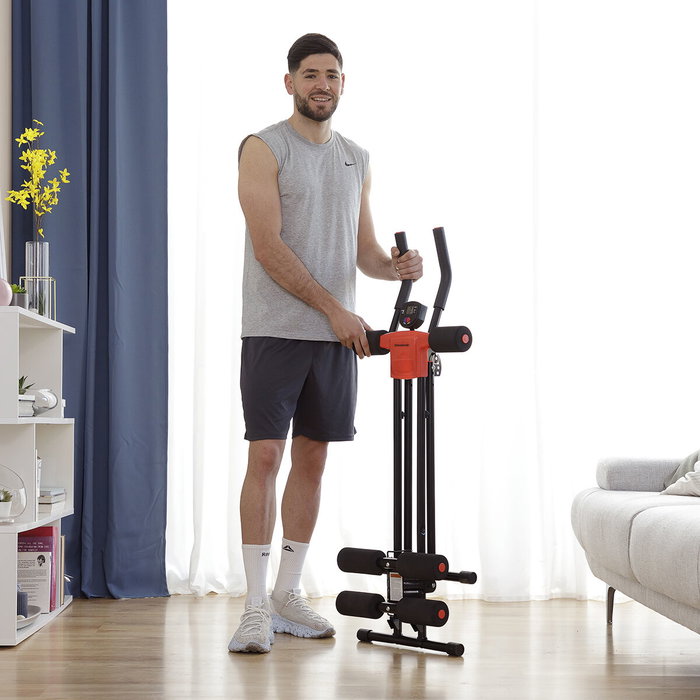 Pack Máquina de Abdominales Plegable con Guía de Ejercicios y Faja Deportiva con Efecto Sauna InnovaGoods