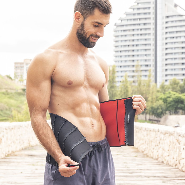 Pack Máquina de Abdominales Plegable con Guía de Ejercicios y Faja Deportiva con Efecto Sauna InnovaGoods