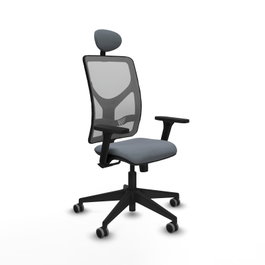 PIQUERAS Y CRESPO Silla de oficina Motilla con mecanismo Sincro, Brazos 3D y Cabecero Fijo, Gris