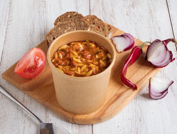 Algon Set 4 Tarrinas Kraft con Tapa 800 ml - 11.5 x 12 x 11.5 cm (12 Unidades)