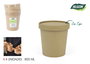 Algon Set 4 Tarrinas Kraft con Tapa 800 ml - 11.5 x 12 x 11.5 cm (12 Unidades)