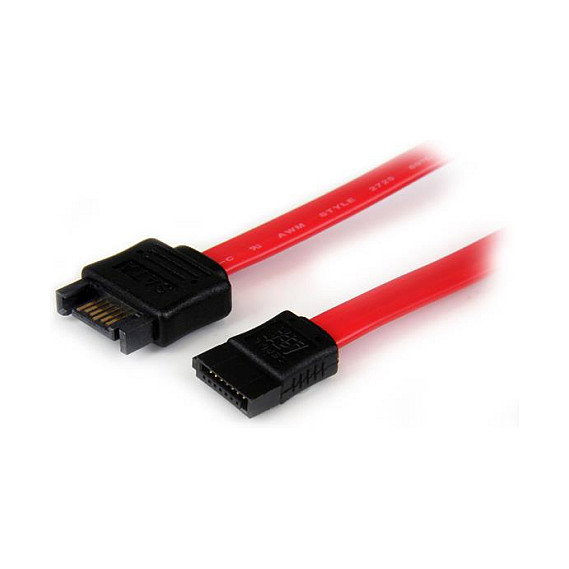 StarTech.com Cable de Extensión SATA III 6Gbps de 0,3 m - Serial ATA, Rojo y Negro