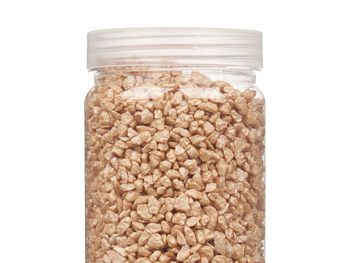 Giftdecor Bote Decorativo Piedra Metalizada 2-5 mm, 700 g, Color Beige, Dimensiones 6.5 x 6.5 x 15.8 cm (Set de 12)